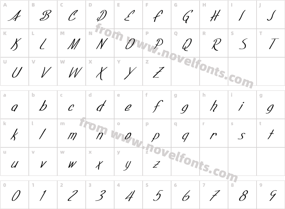 SF Foxboro Script ItalicCharacter Map