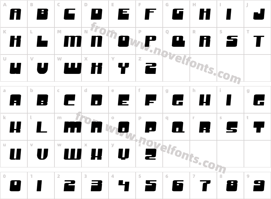 SF Groove Machine ExtendedCharacter Map