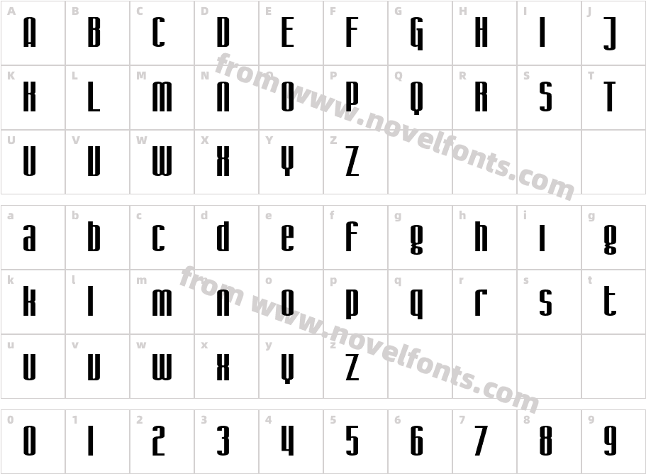 SF Iron Gothic ExtendedCharacter Map