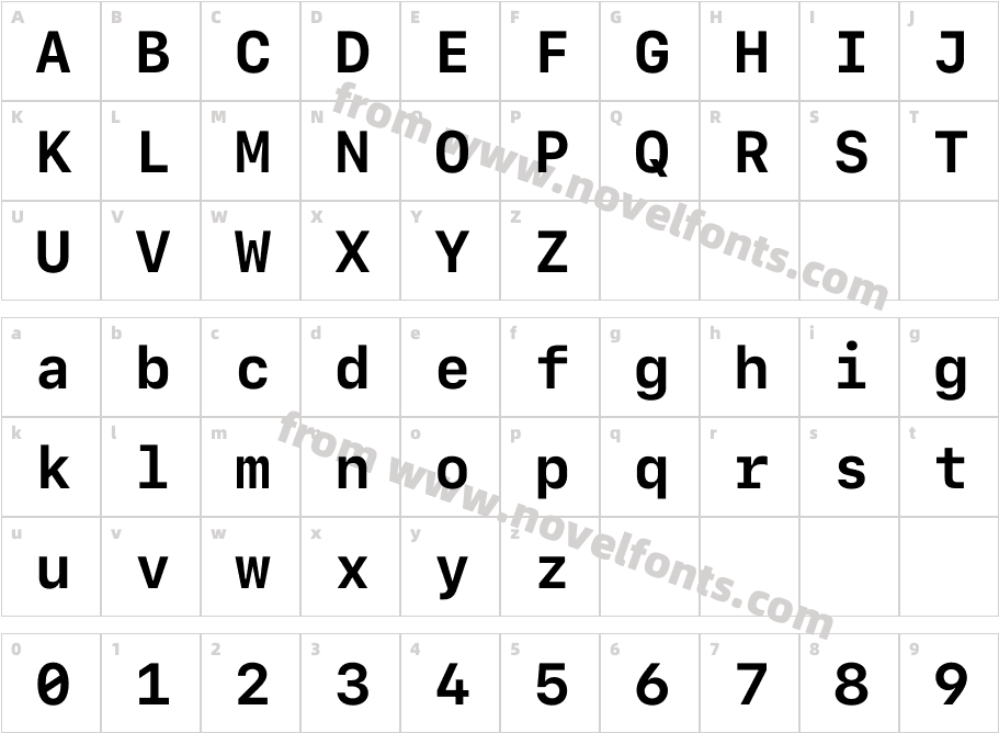 SF Mono BoldCharacter Map