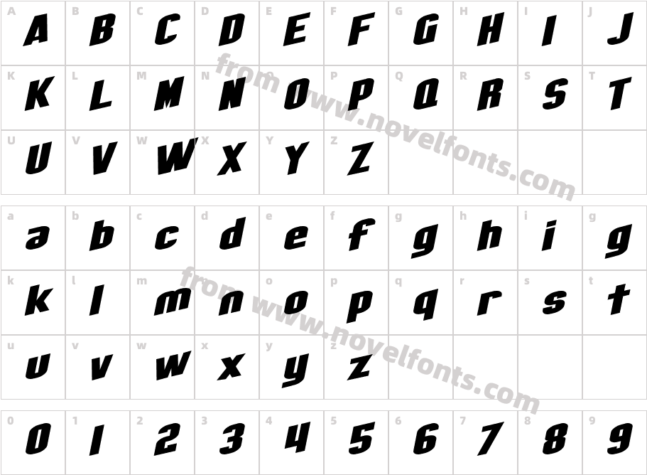 SF Obliquities ExtendedCharacter Map