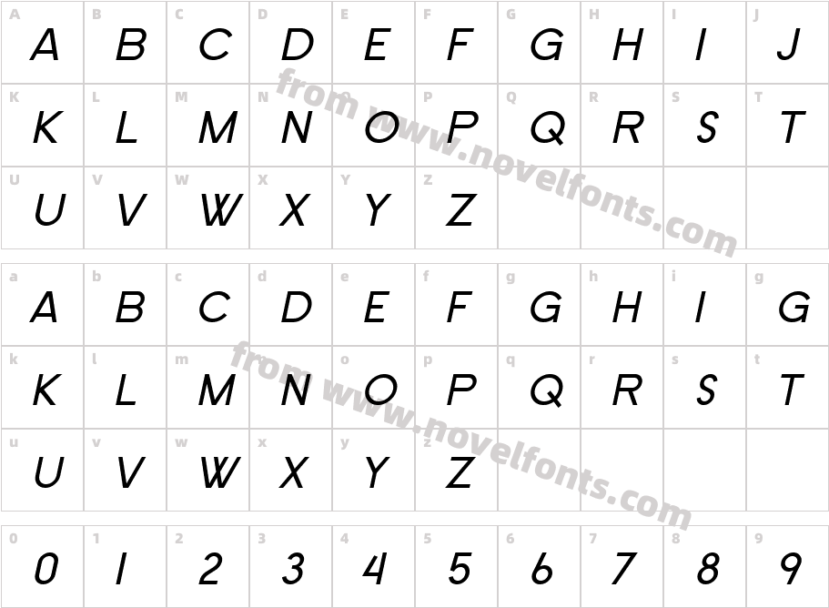 SF Old Republic SC ItalicCharacter Map