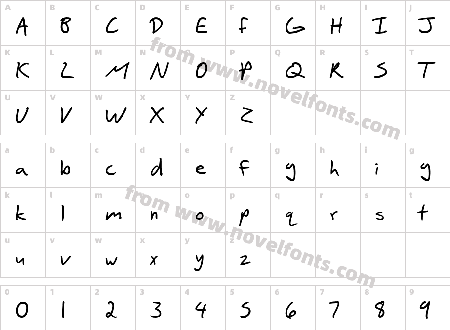 SF Scribbled Sans BoldCharacter Map