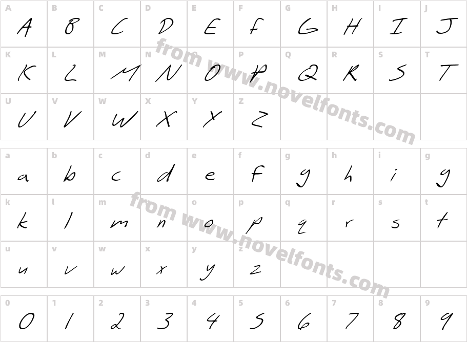 SF Scribbled Sans ItalicCharacter Map