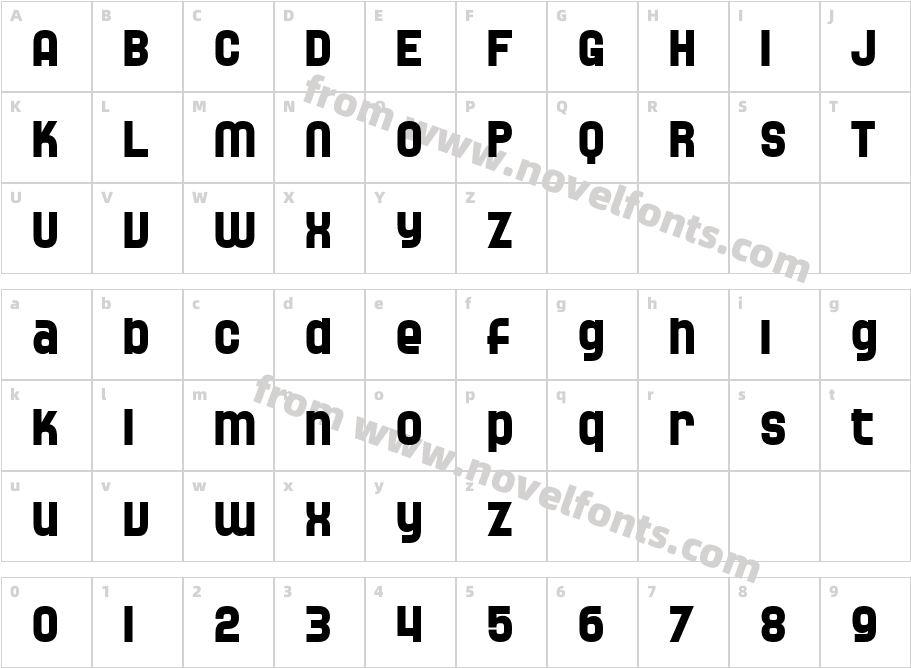 SF Speedwaystar BoldCharacter Map