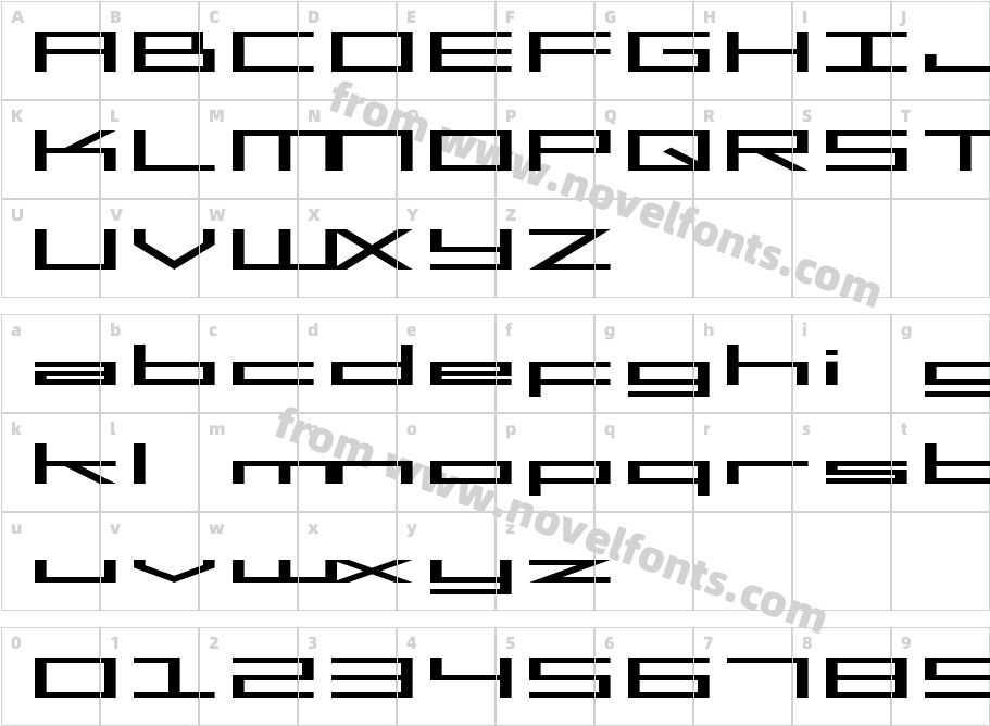 SF Square Head ExtendedCharacter Map