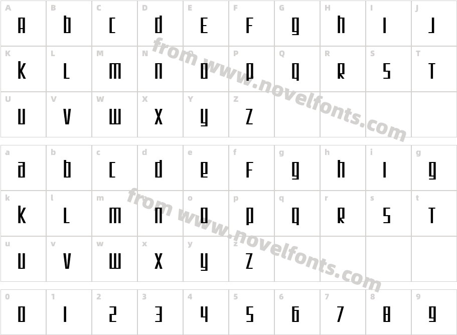 SF Square RootCharacter Map