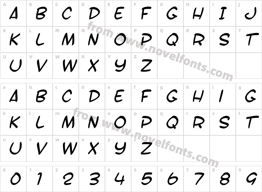 SF Toontime B ItalicCharacter Map