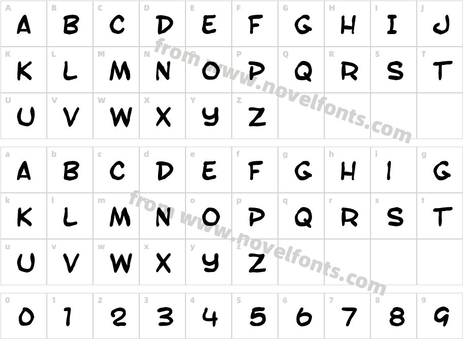 SF Toontime Blotch BoldCharacter Map