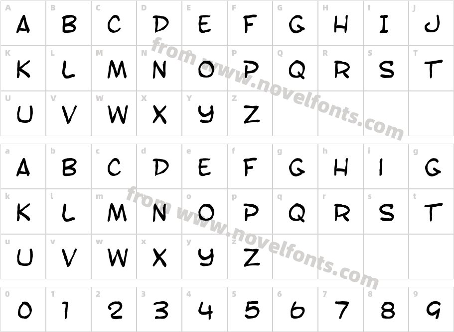 SF Toontime BlotchCharacter Map