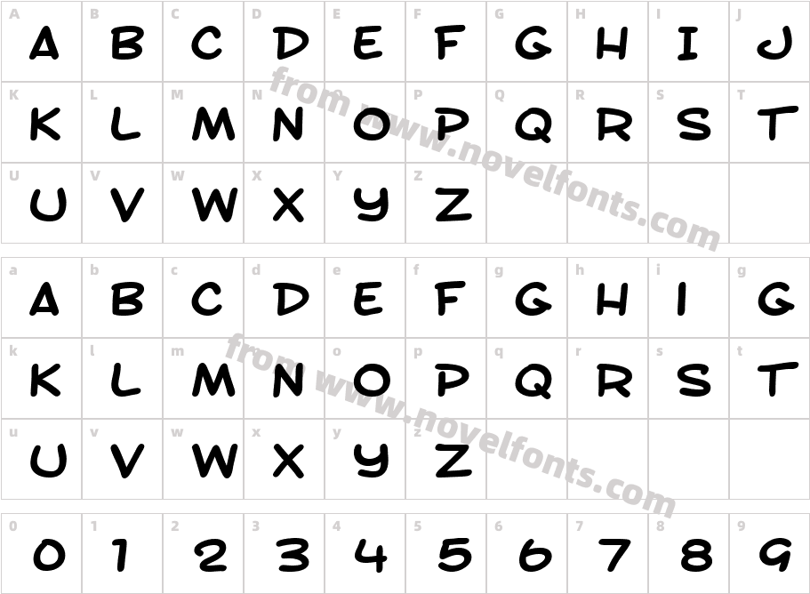 SF Toontime Extended BoldCharacter Map