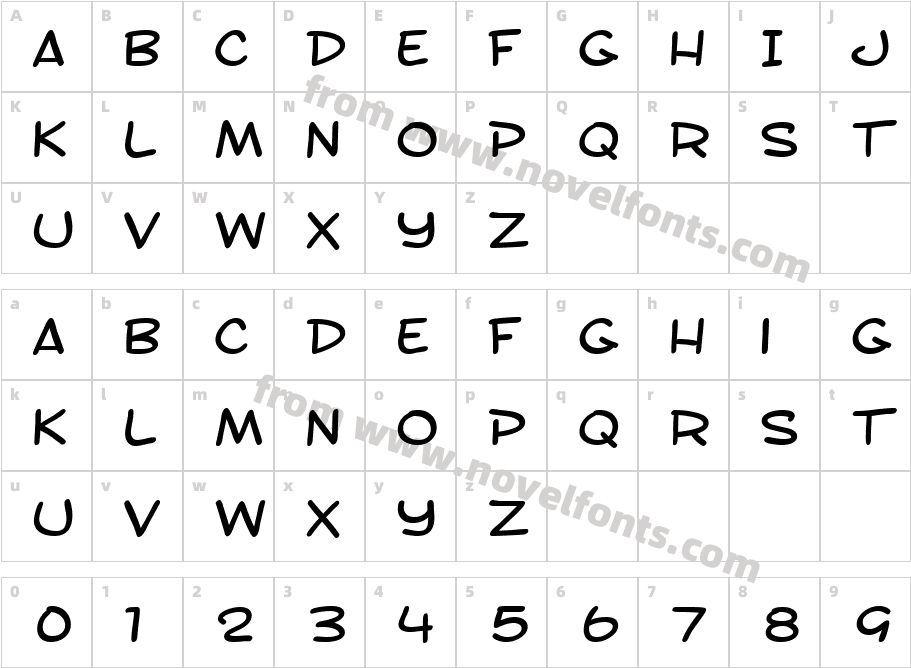 SF Toontime ExtendedCharacter Map