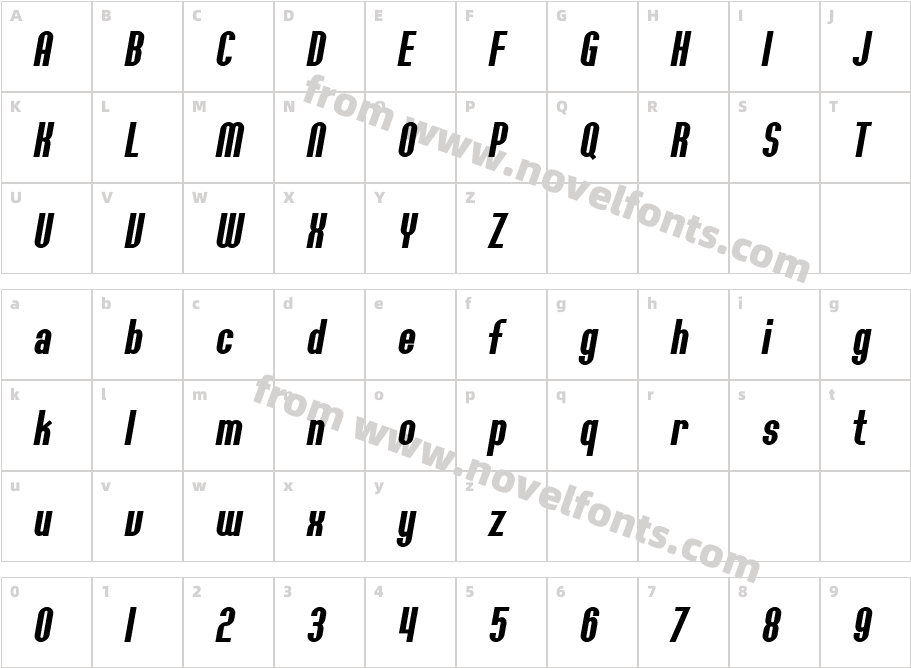 SF Willamette Bold ItalicCharacter Map