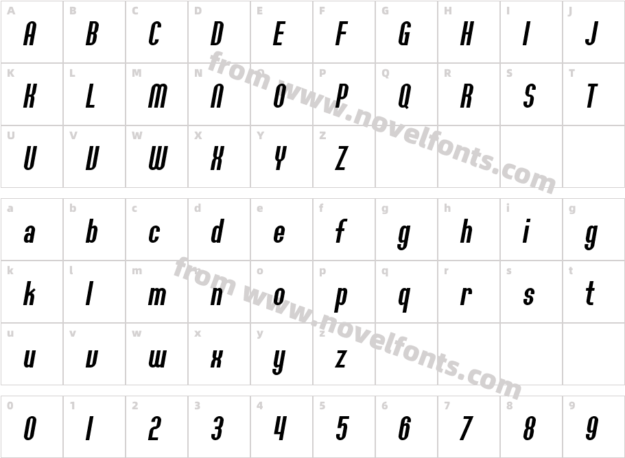 SF Willamette ItalicCharacter Map