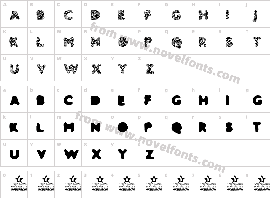 SLIME PERSONAL USE BoldCharacter Map