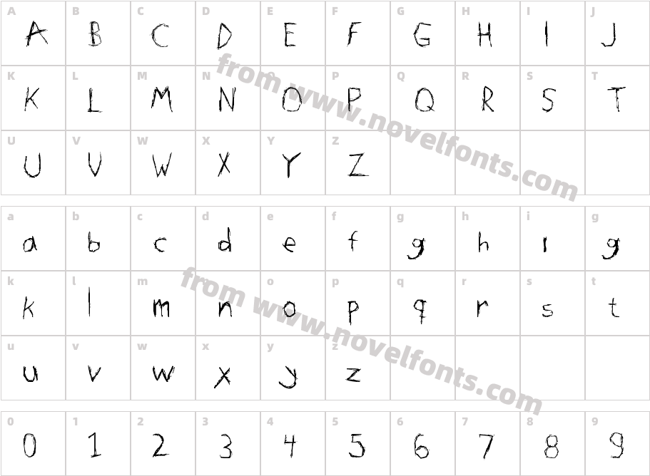 SOME RINGS fontCharacter Map