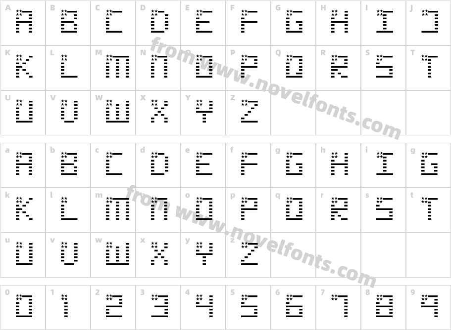 SPANGLED RegularCharacter Map