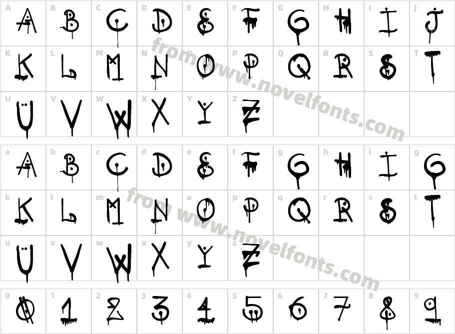 SQZRCharacter Map