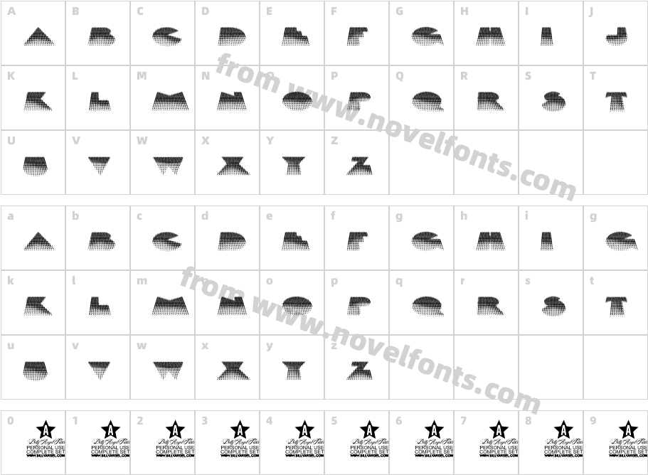 STARSEEDS PERSONAL USE RegularCharacter Map