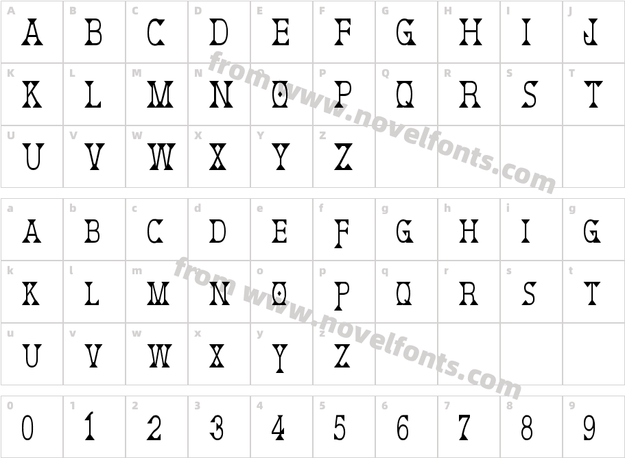 Deborah CondensedCharacter Map