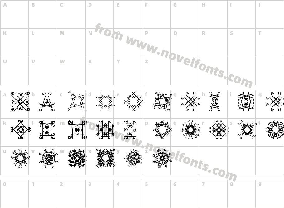 SVGfont 1Character Map