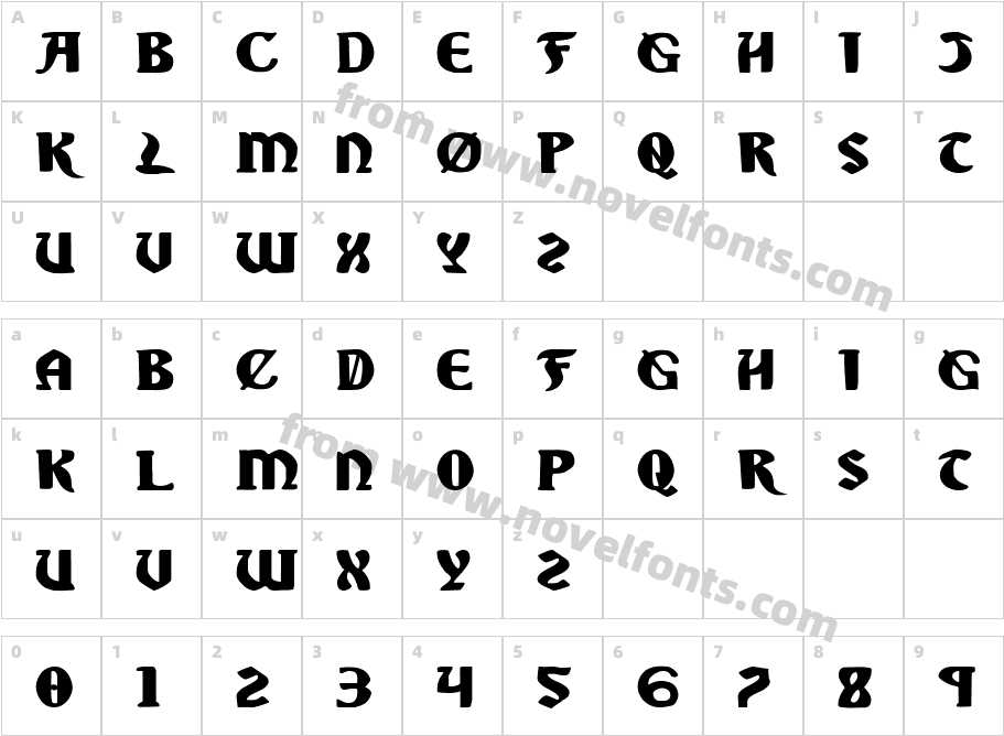 Sable Lion ExpandedCharacter Map