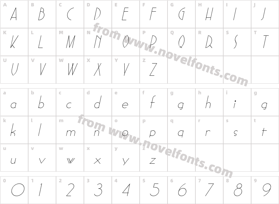 Sadelle ItalicCharacter Map