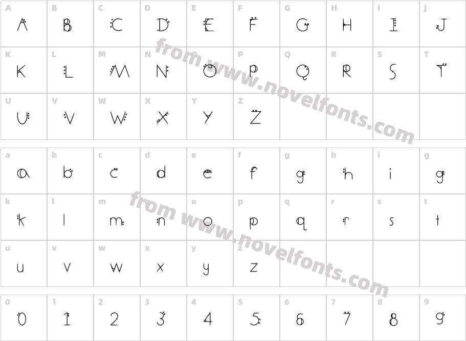 December Deco MediumCharacter Map