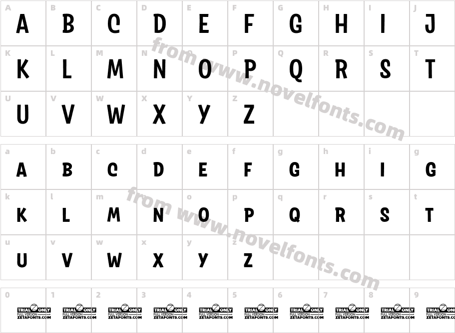 Salad Interlock Trial BoldCharacter Map