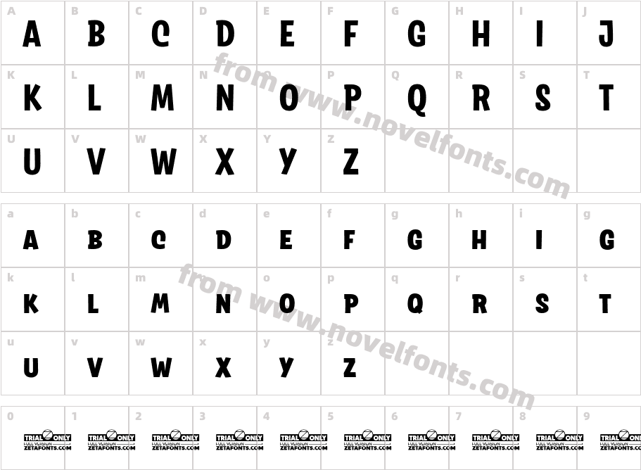 Salad Interlock Trial ExtraboldCharacter Map