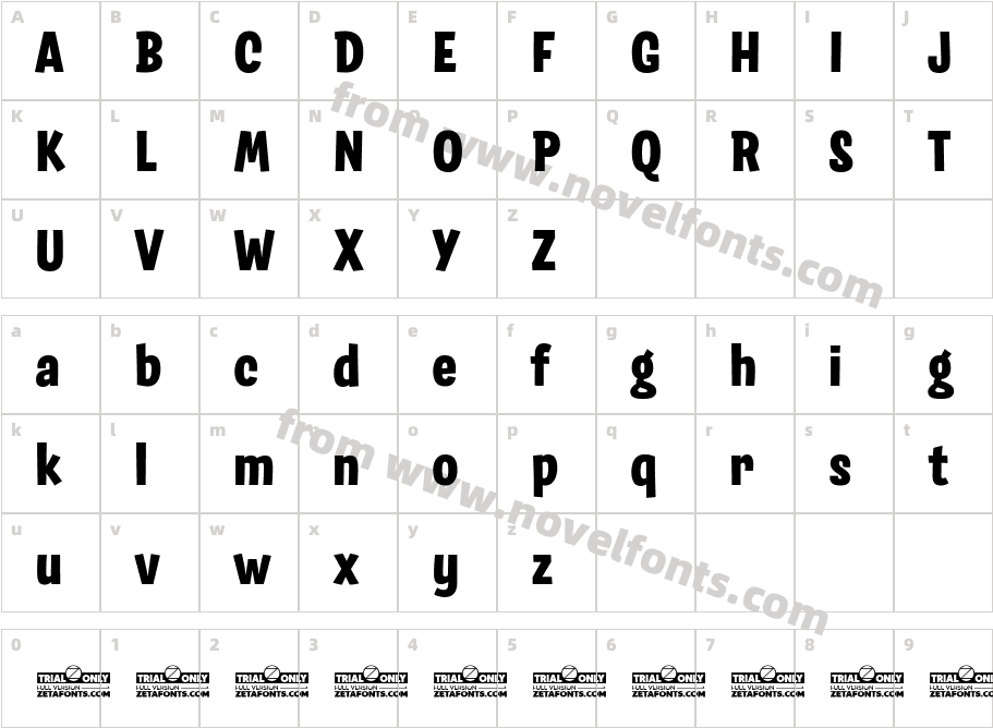 Salad Trial ExtraboldCharacter Map