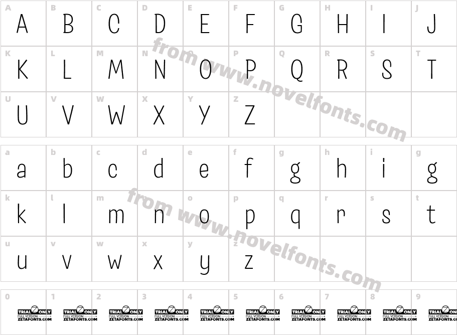 Salad Trial LightCharacter Map