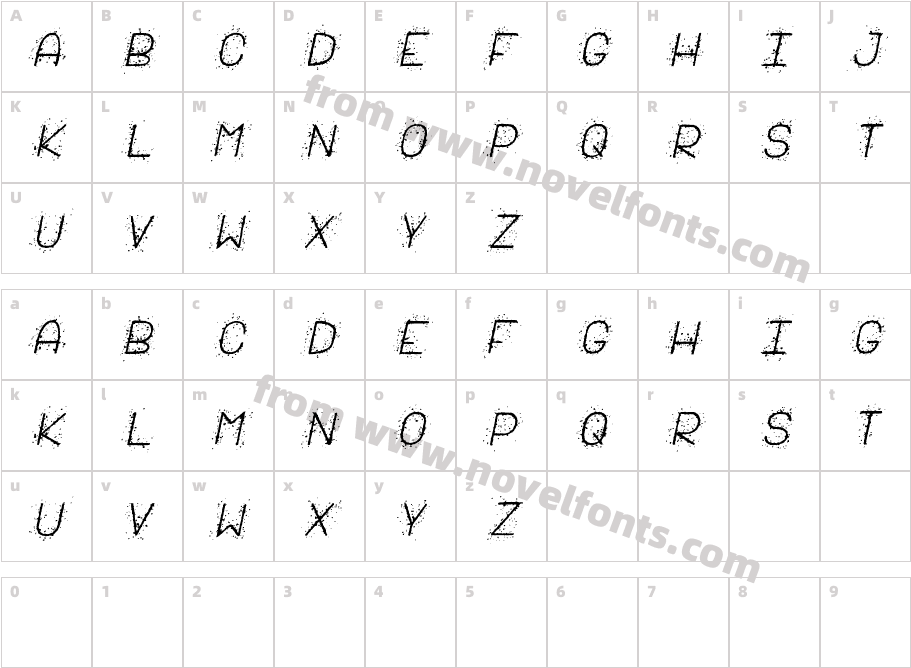 Salpicado StCharacter Map