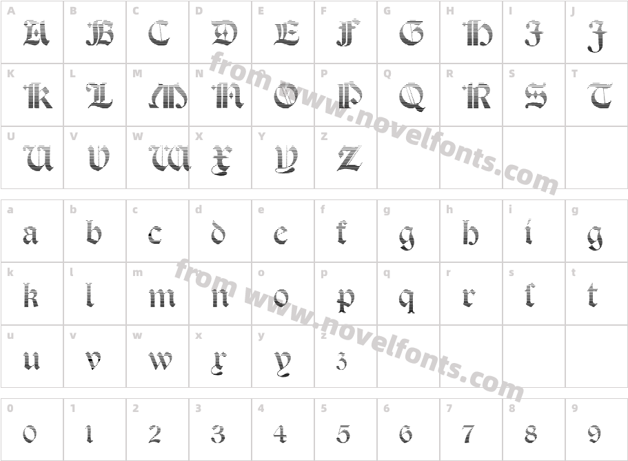 Salterio GradientCharacter Map