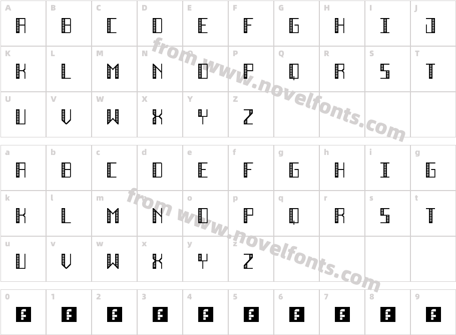 Deco Future Inline RegularCharacter Map