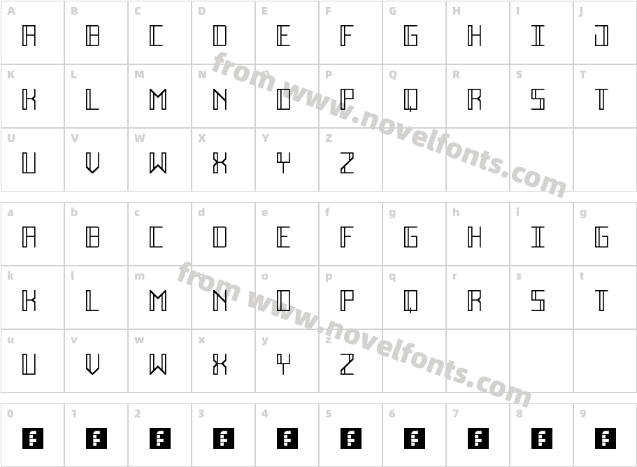 Deco Future RegularCharacter Map