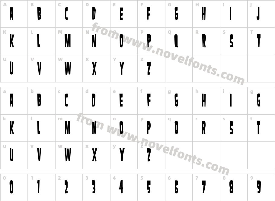 SamdanCondensedCharacter Map