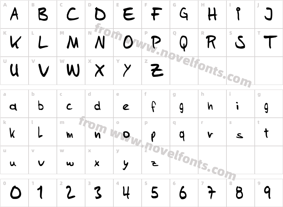 Sams HandwritingCharacter Map