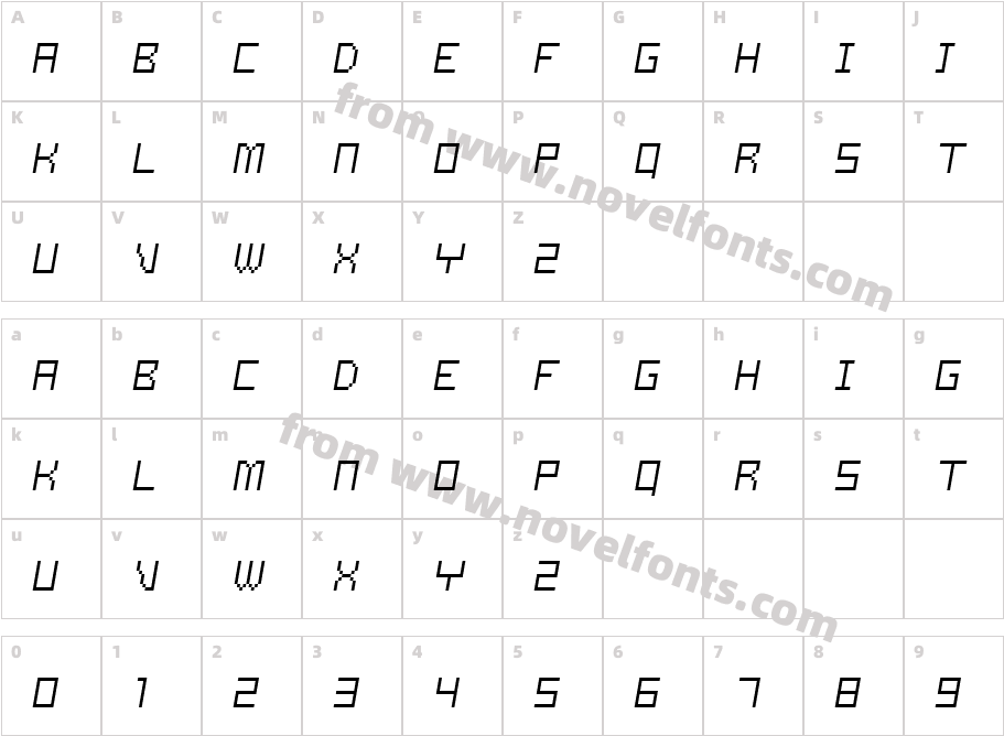 Samson Light ObliqueCharacter Map