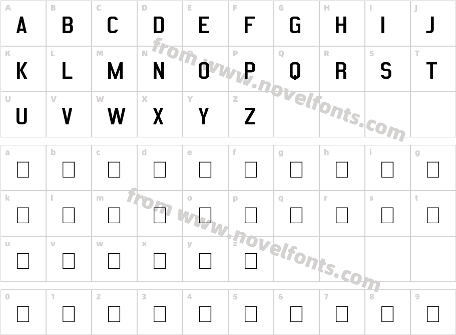 Sans Statement RegularCharacter Map