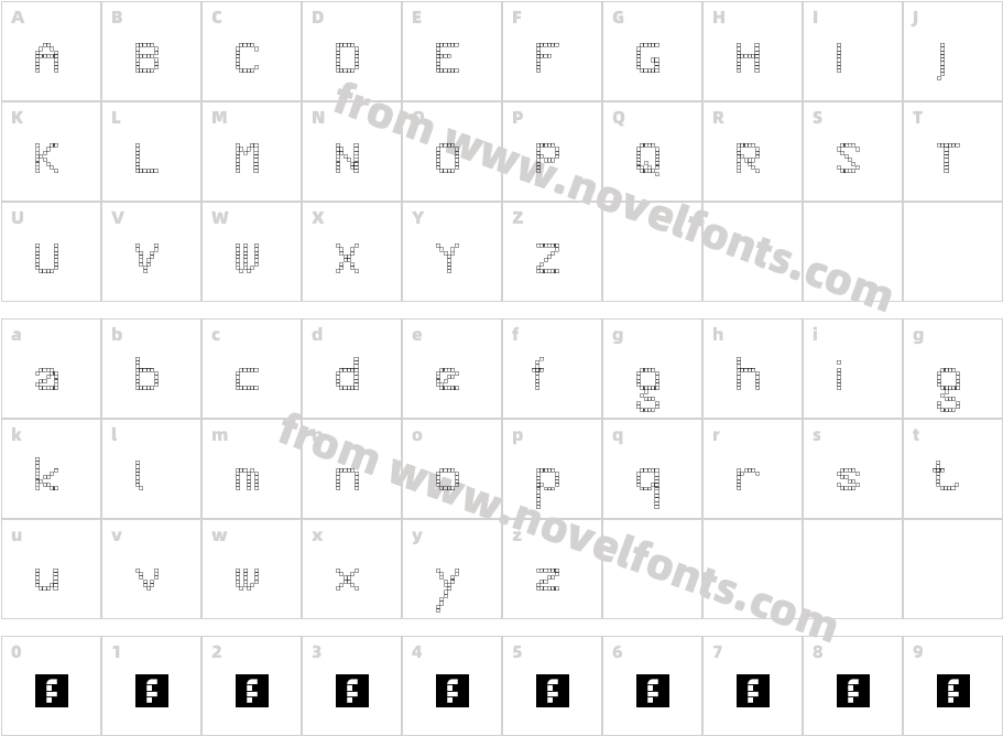 SansTaiNaOutline RegularCharacter Map