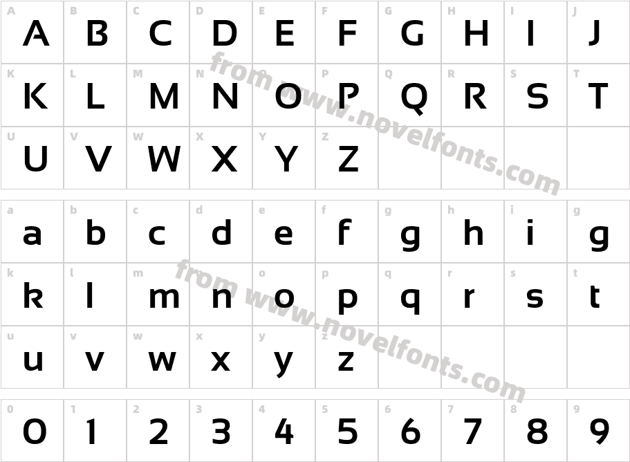 Sansation BoldCharacter Map