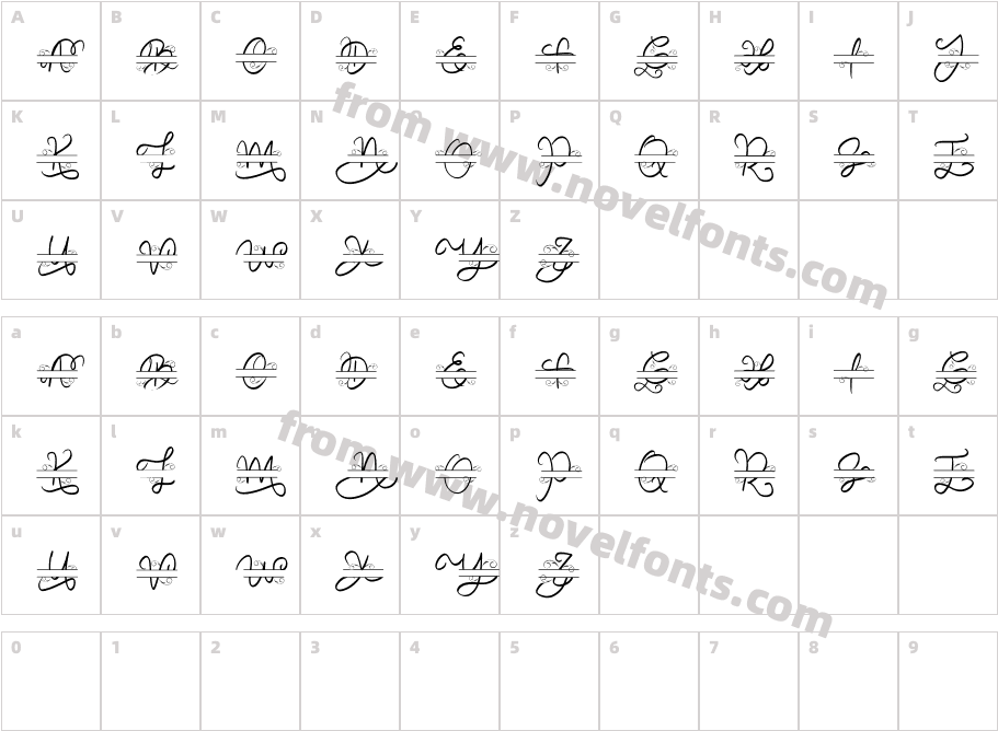 Decorative MonogramCharacter Map