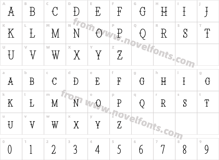 Santiago BTN Condensed LightCharacter Map