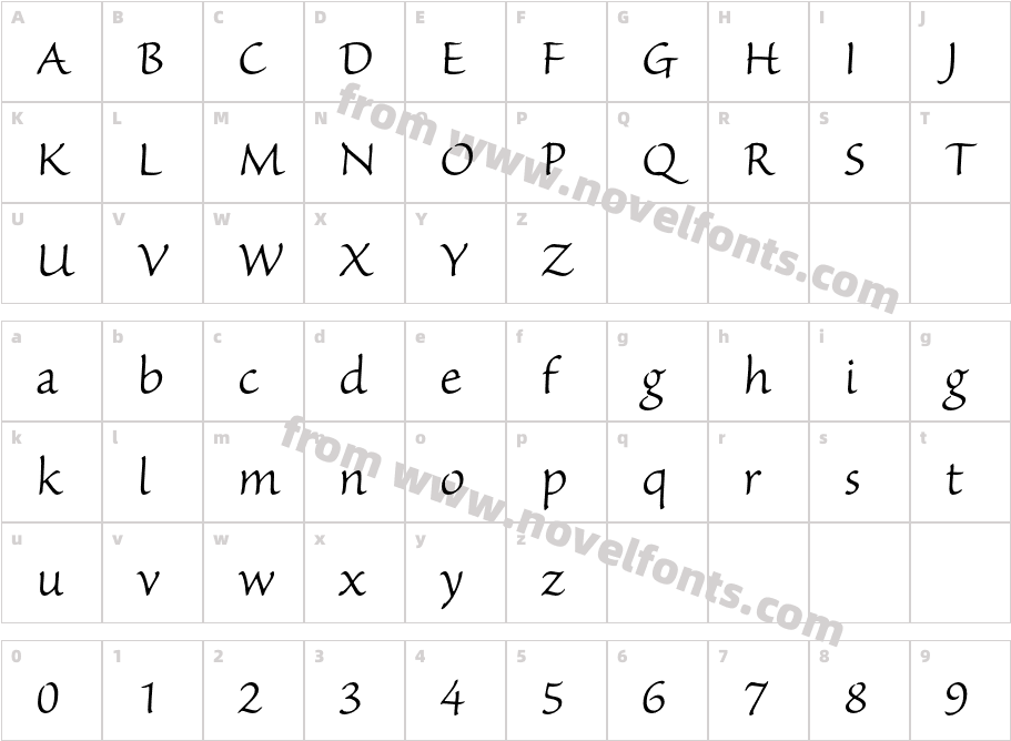 SanvitoPro-LtCaptCharacter Map