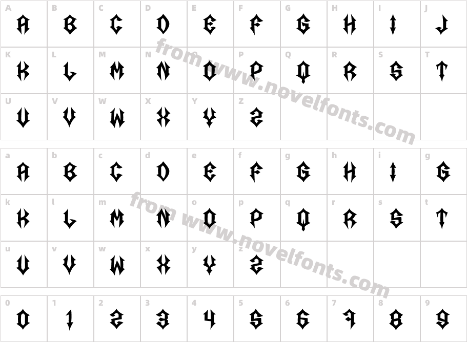 Sariya RegularCharacter Map