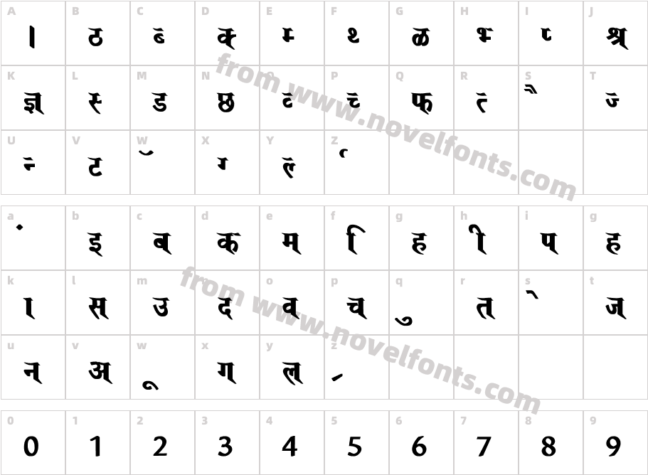 Saroj BoldCharacter Map