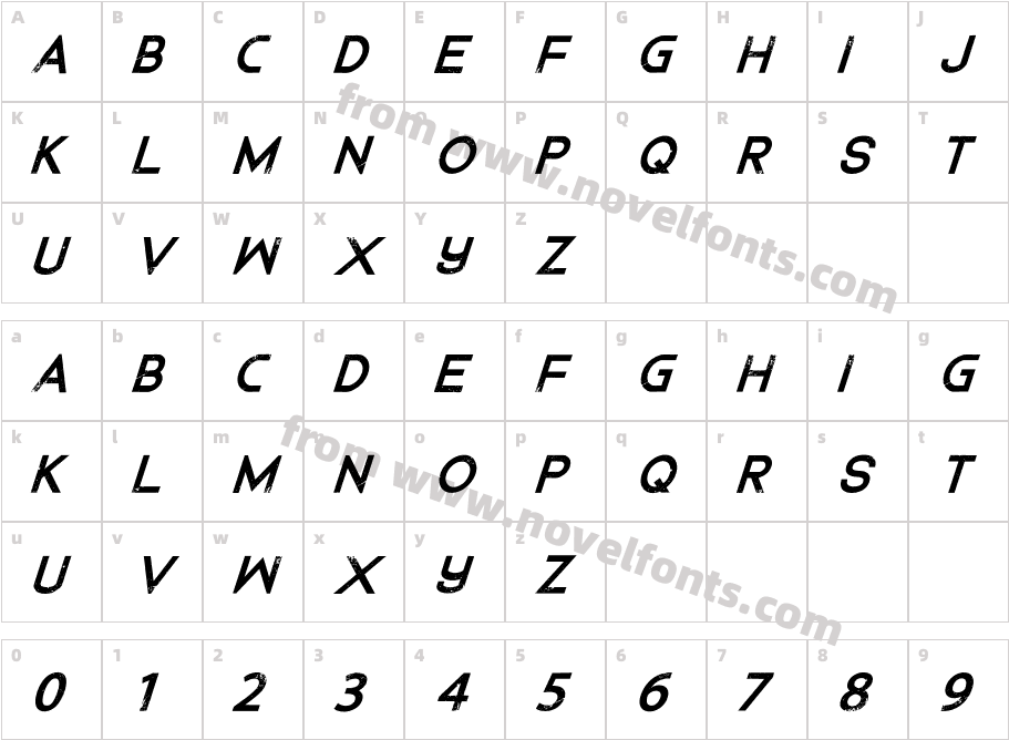 Dedecus Putro ItalicCharacter Map