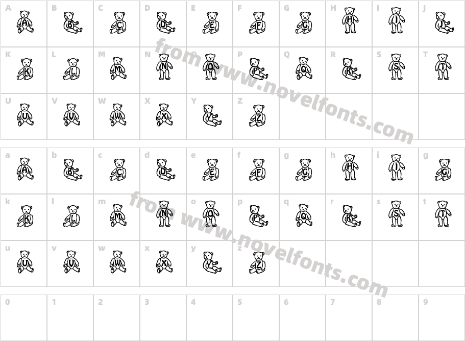 Sassys Teddys 1Character Map