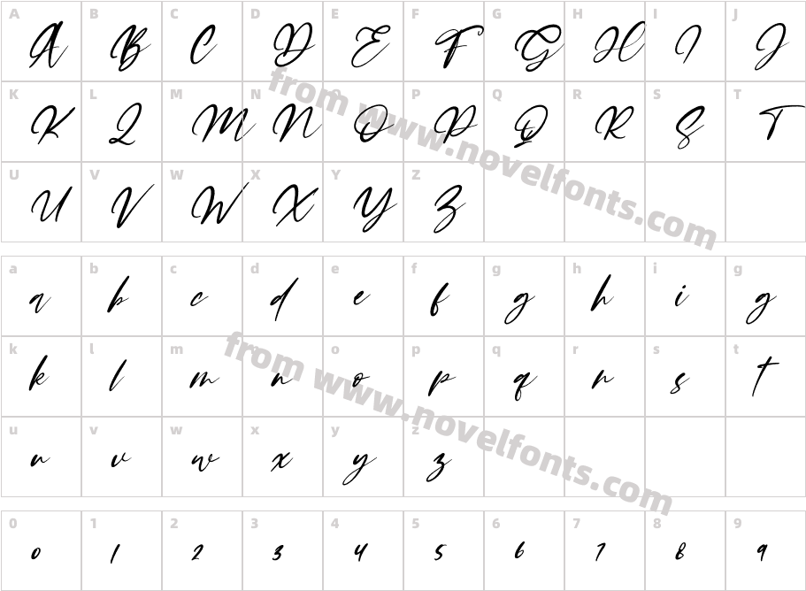 Satisfield ItalicCharacter Map